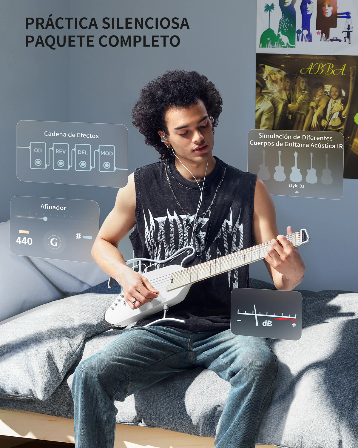 【Caja Abierta】Donner HUSH™ I PRO Guitarra de viaje - Image 11