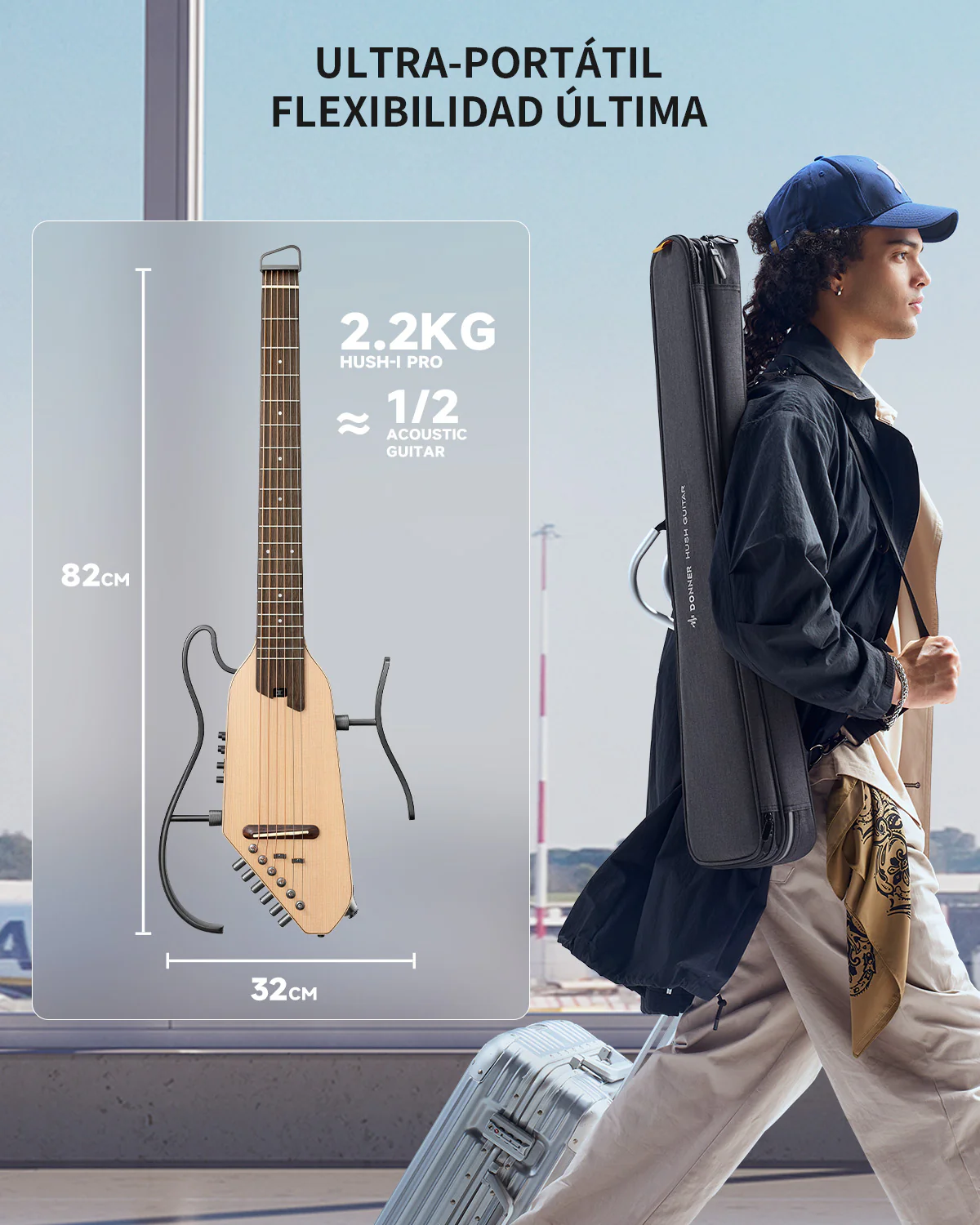 【Caja Abierta】Donner HUSH™ I PRO Guitarra de viaje - Image 25