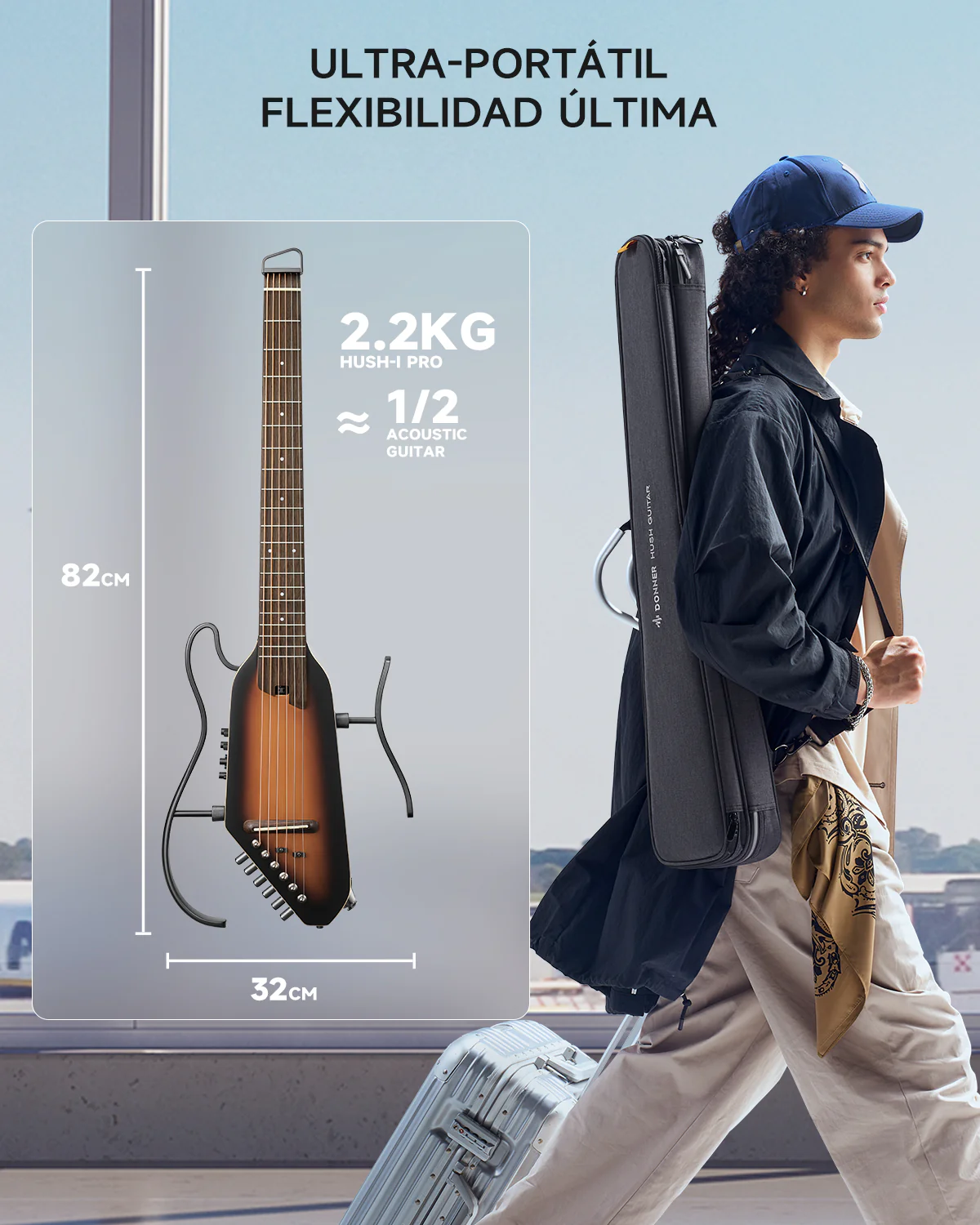 【Caja Abierta】Donner HUSH™ I PRO Guitarra de viaje - Image 31