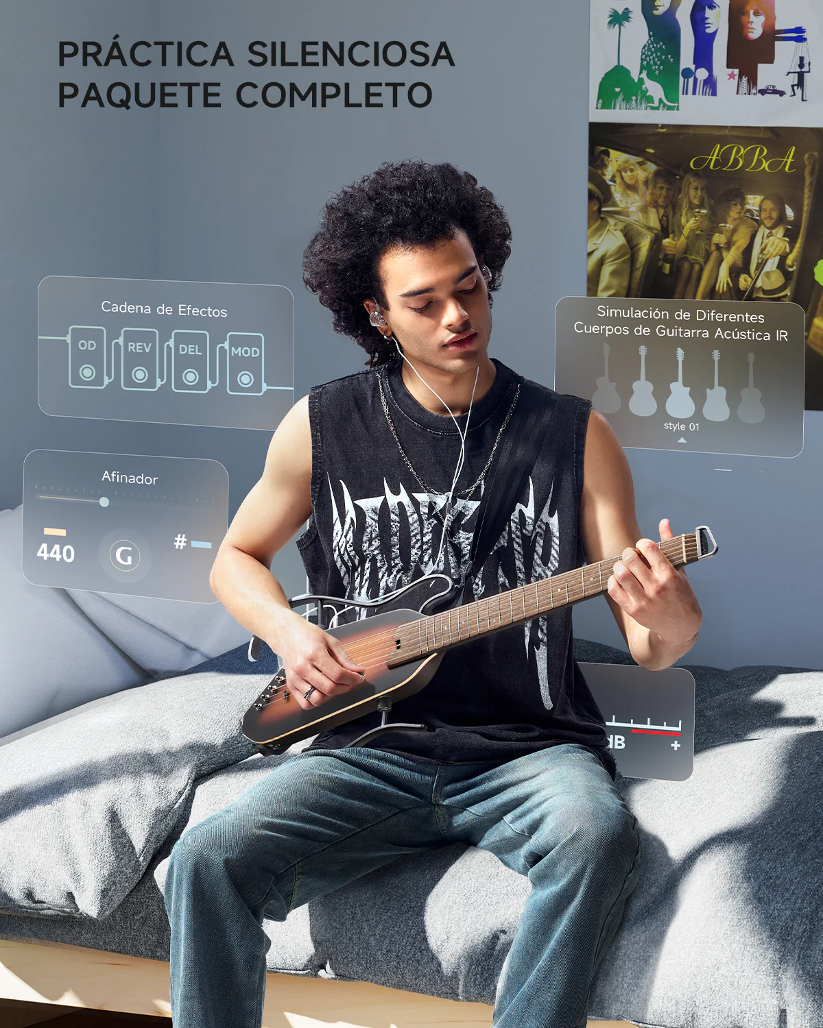 【Caja Abierta】Donner HUSH™ I PRO Guitarra de viaje - Image 32