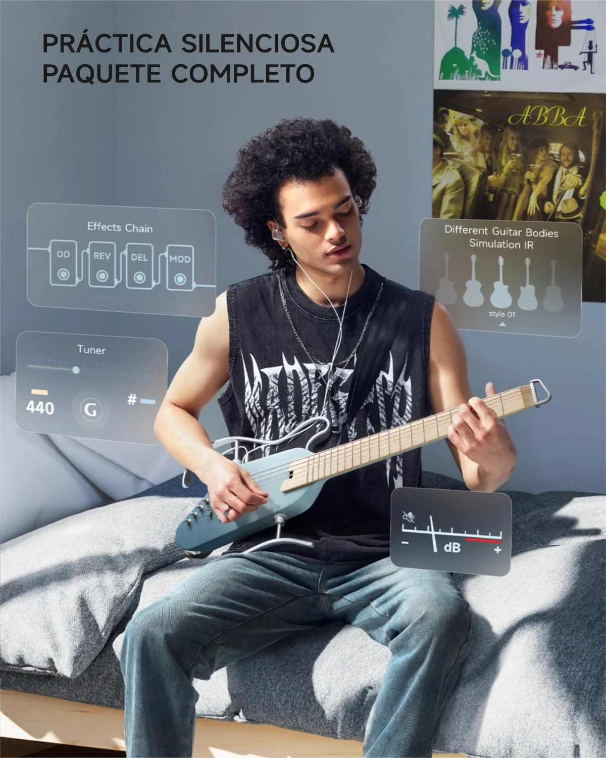 【Caja Abierta】Donner HUSH™ I PRO Guitarra de viaje - Image 41
