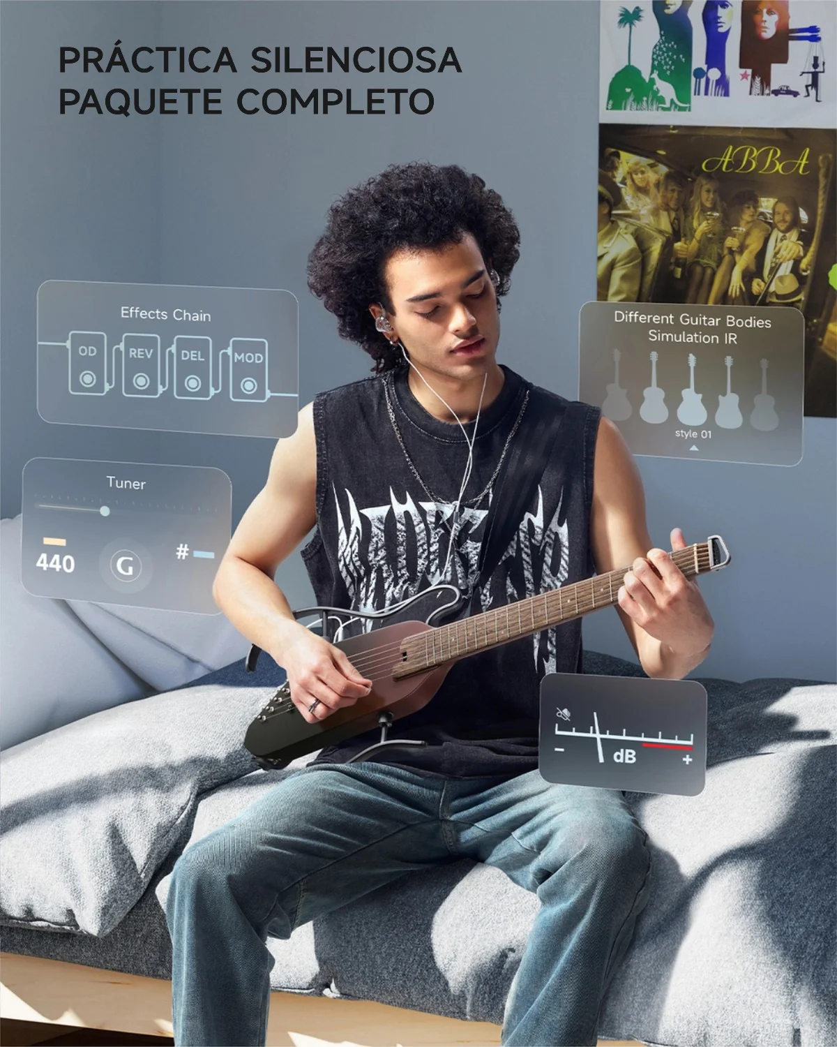 【Caja Abierta】Donner HUSH™ I PRO Guitarra de viaje - Image 54
