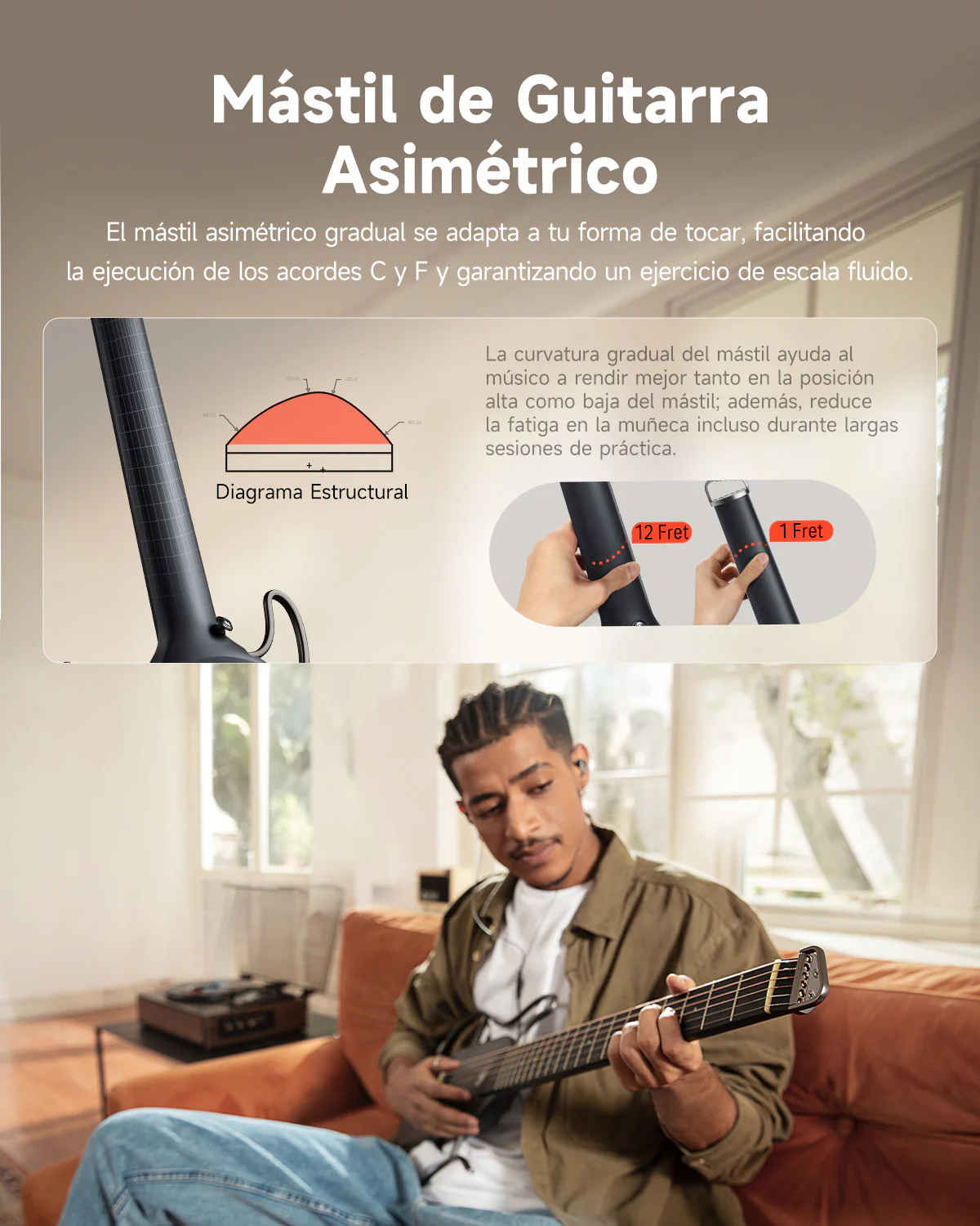 【Caja Abierta】Donner HUSH™ I Guitarra de viaje ultraligera y portátil - Image 19