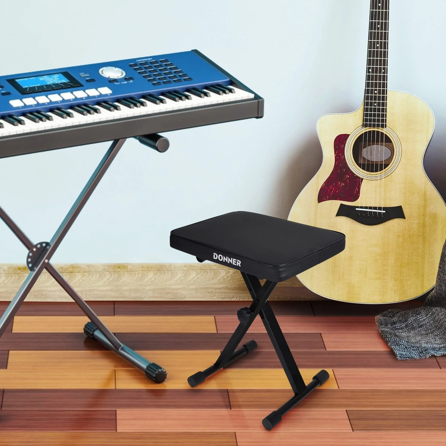 Donner Taburete de piano en forma de X regulable en altura - Image 7