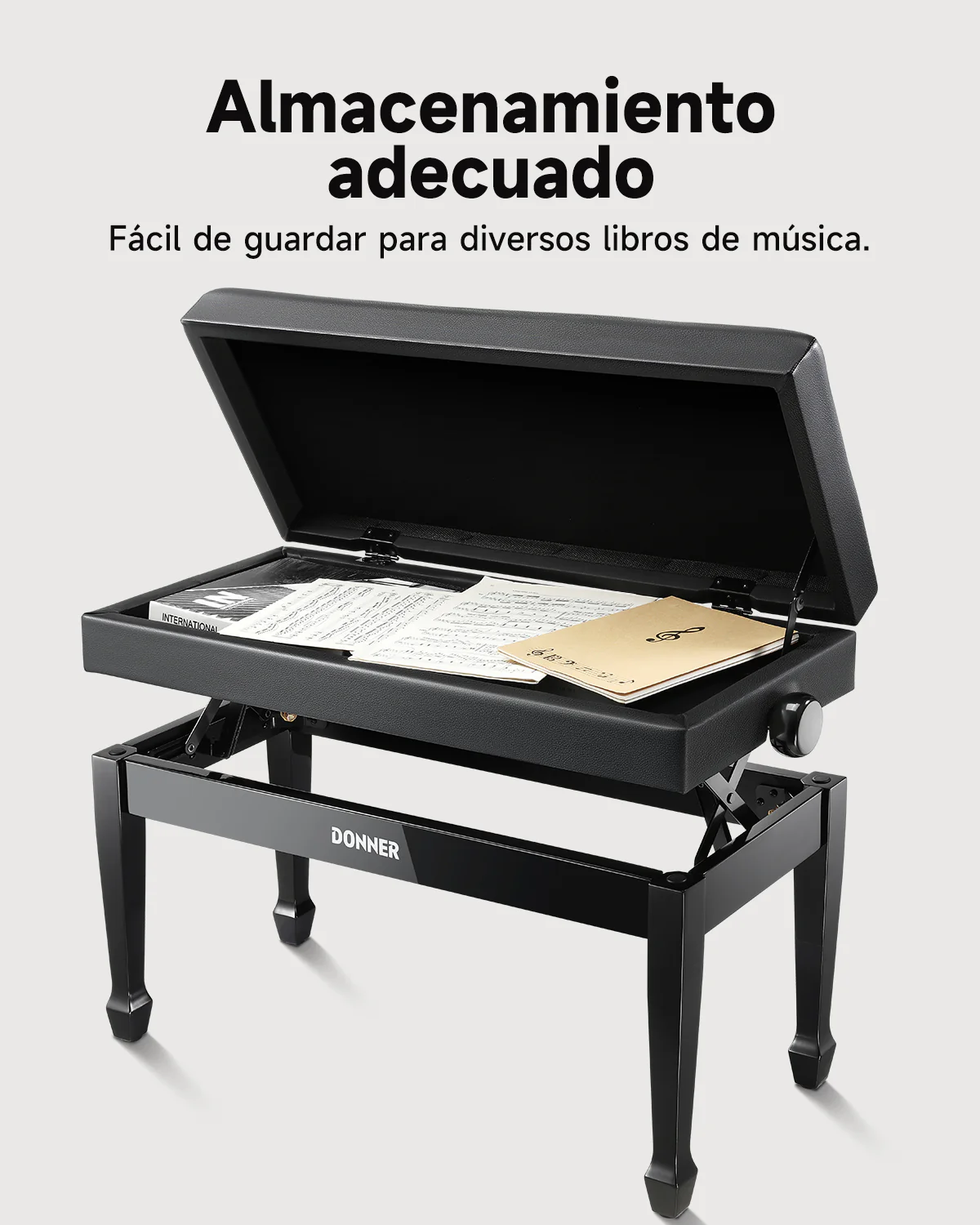 Donner Banco de piano para dos personas con altura regulable - Image 4