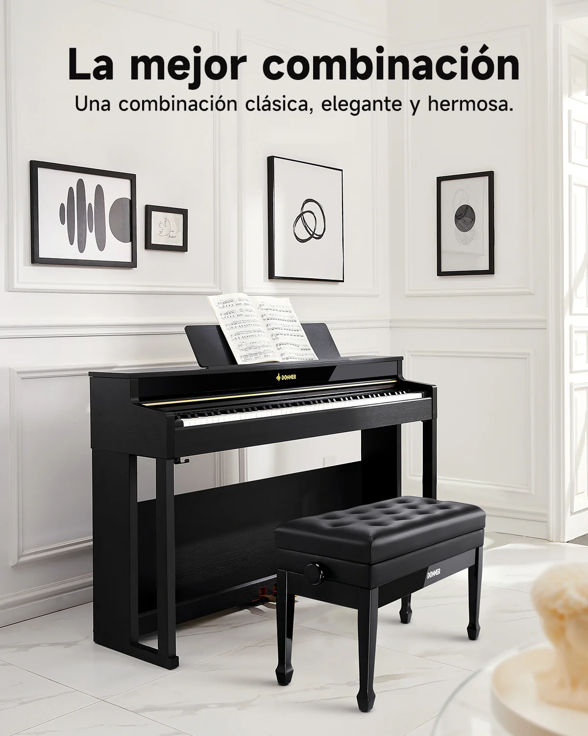 Donner Banco de piano para dos personas con altura regulable - Image 7