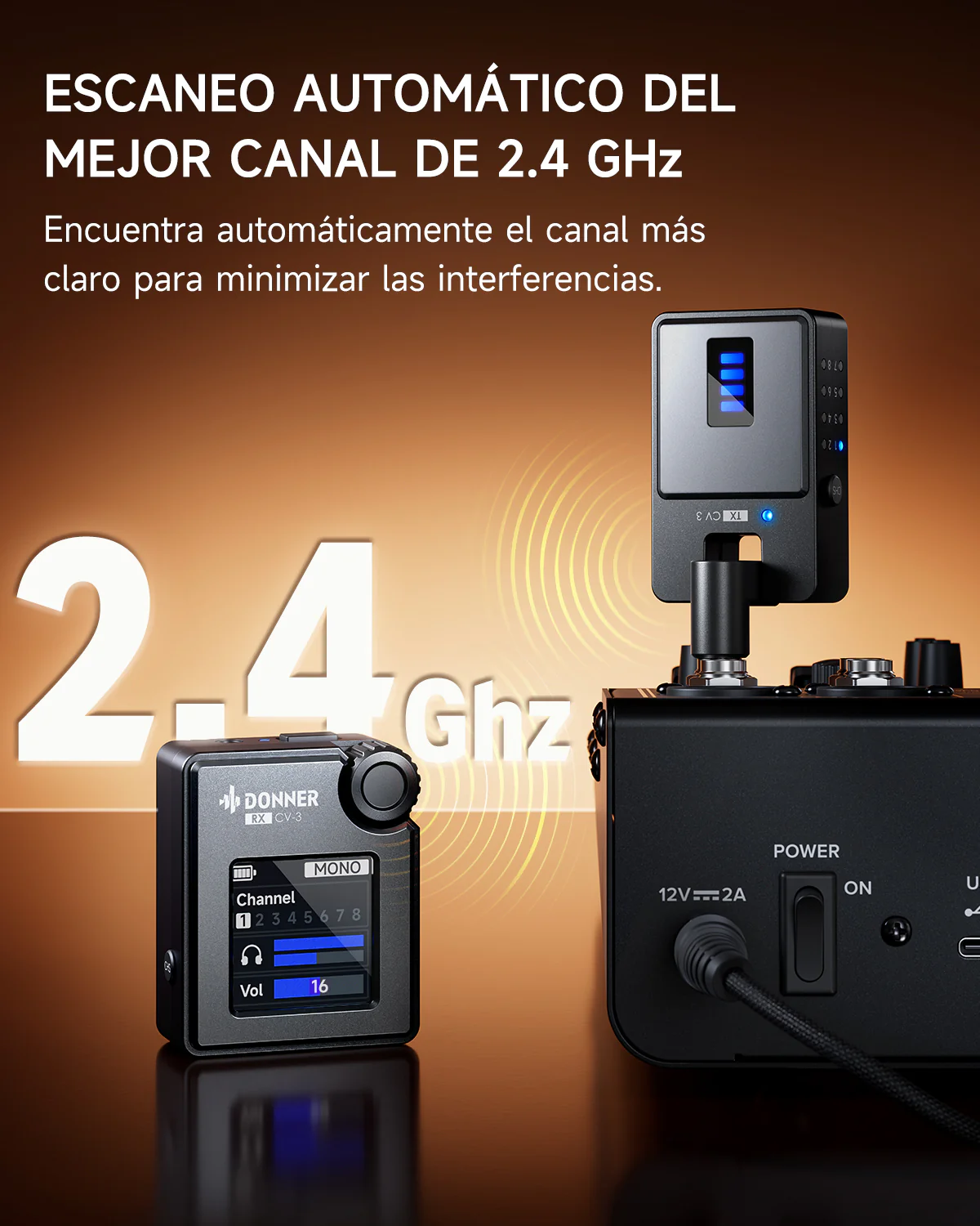 DONNER CV-3 Sistema de monitorización intraaural inalámbrico - Image 4