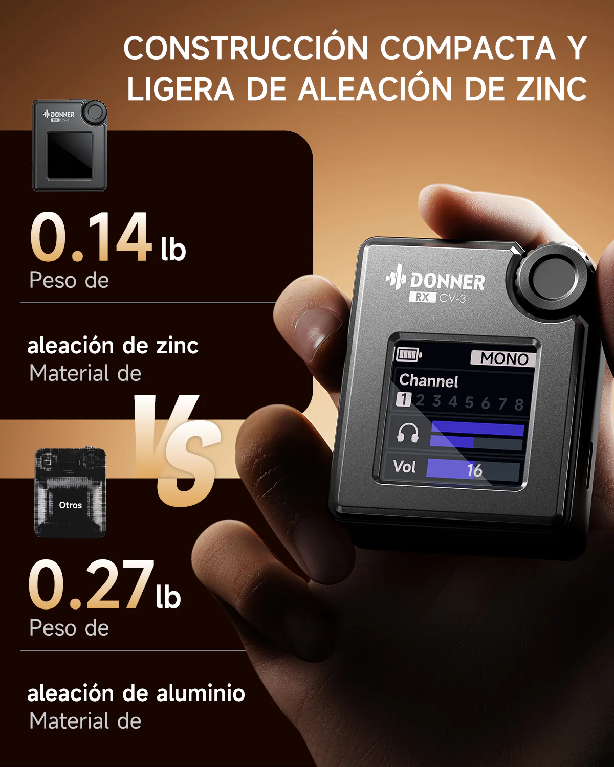 DONNER CV-3 Sistema de monitorización intraaural inalámbrico - Image 5