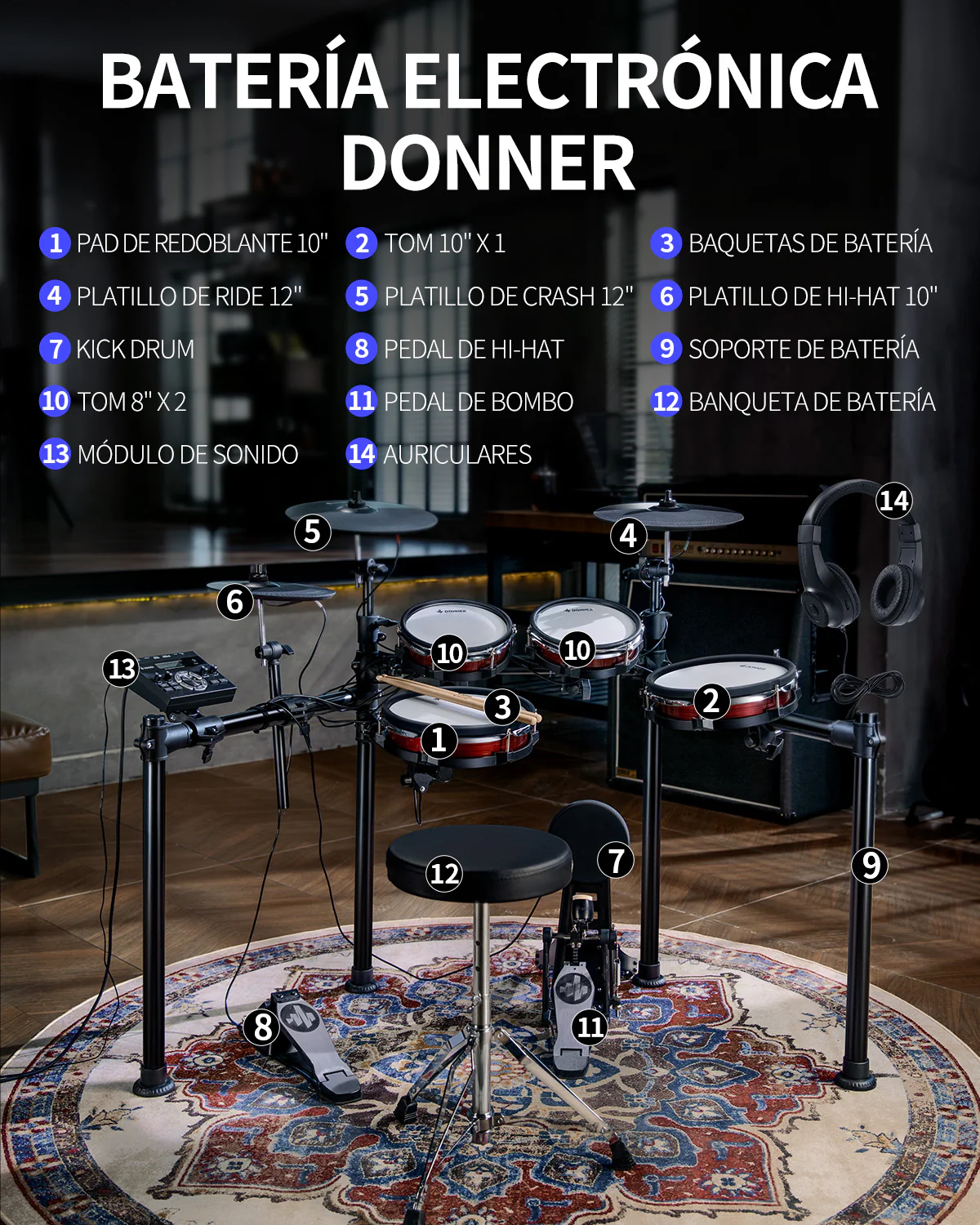 Donner DED-200 MAX  Batería electrónica - Image 3