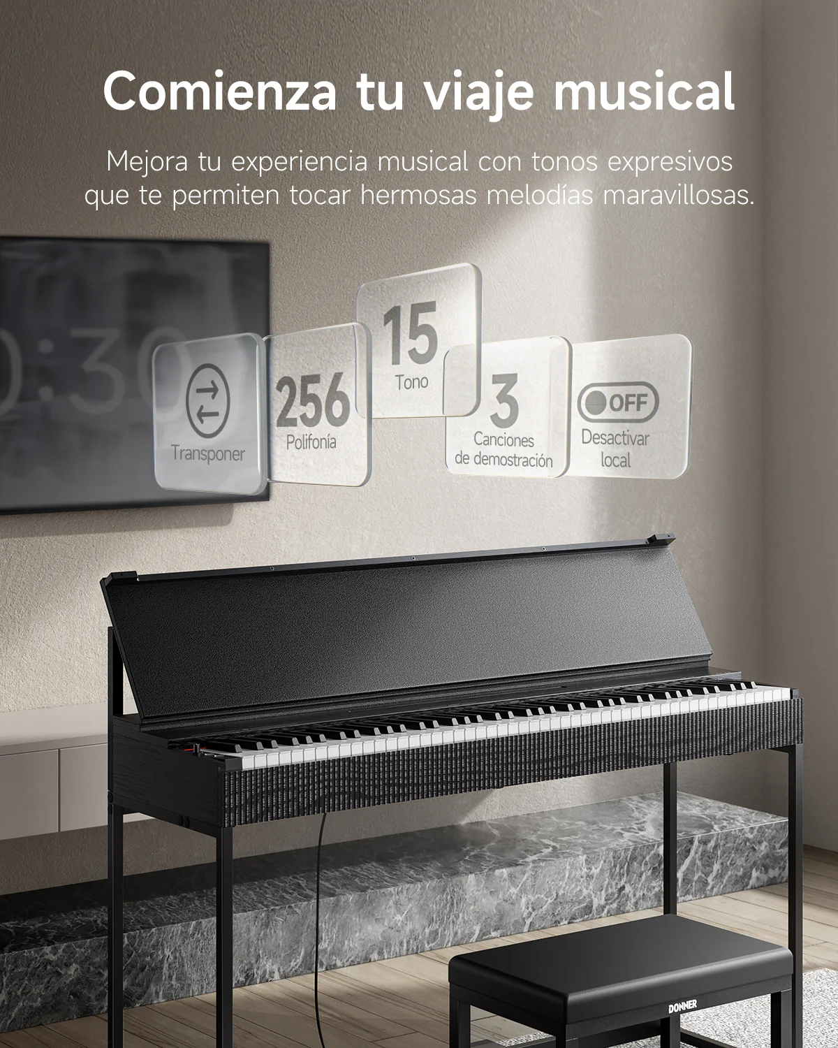 Donner OURA™ S300 Piano digital de estilo casero - Image 9