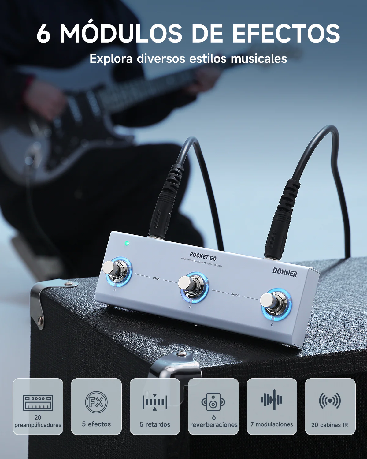 Donner Pocket Go Procesador de efectos múltiples pedal - Image 3