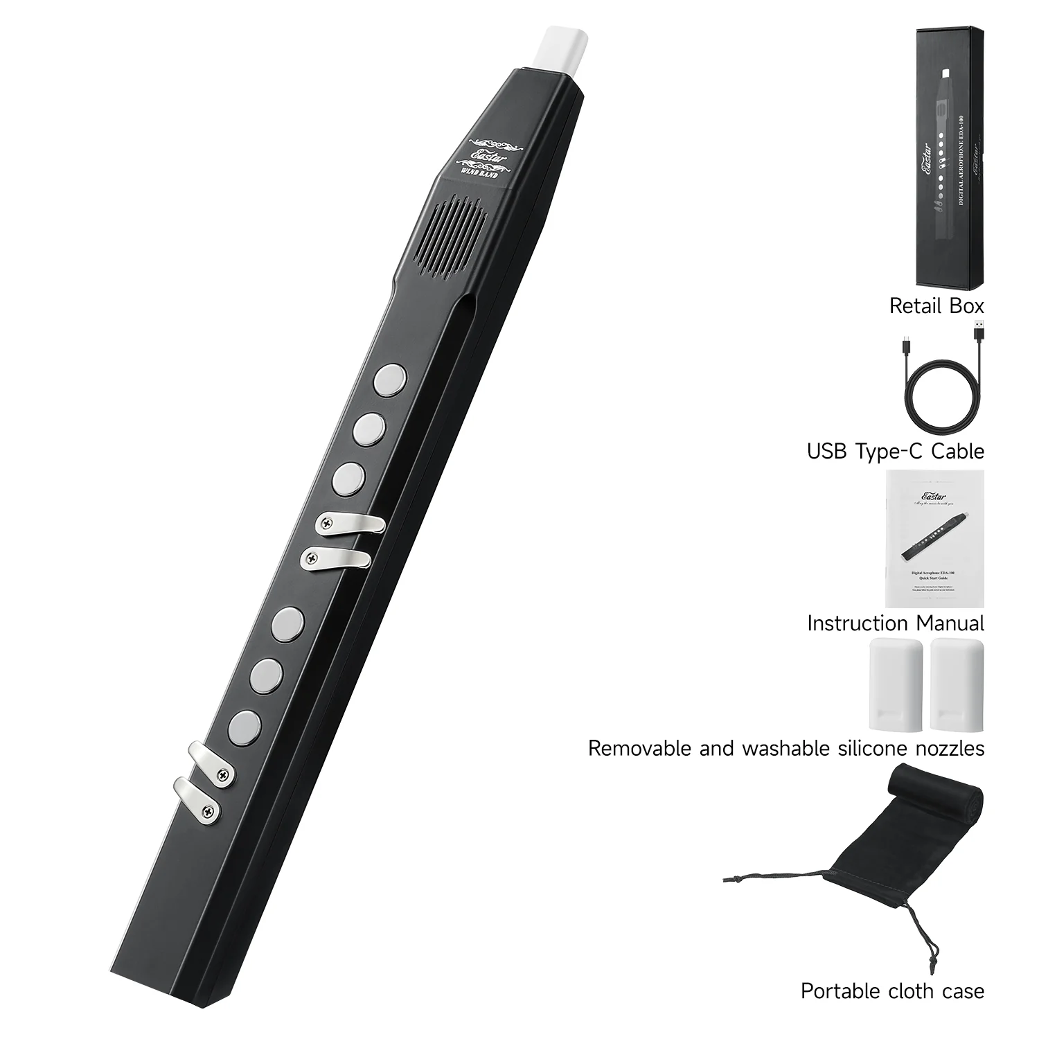 Eastar EDA-100 Instrumento de viento digital, negro - Image 8